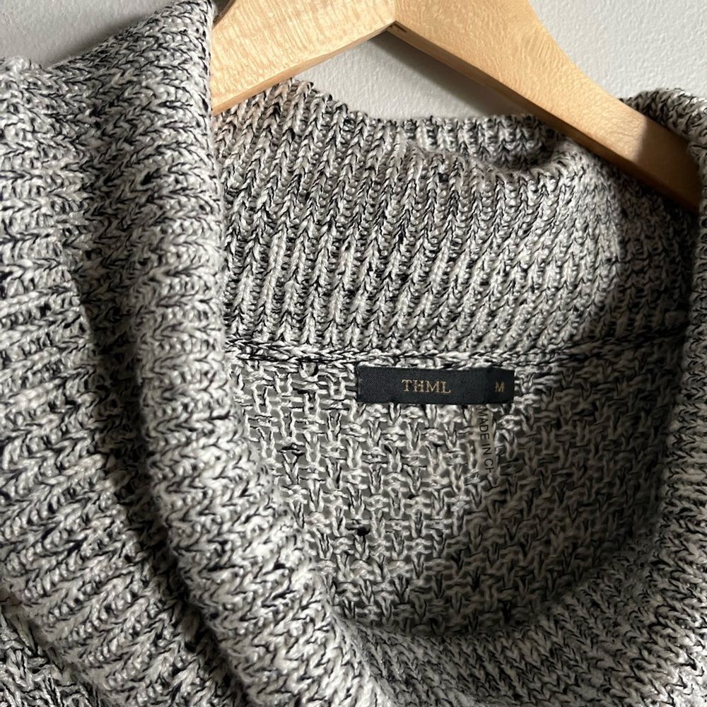 Thml Gray Relaxed Fit Color-Block Two Tones Cozy … - image 2